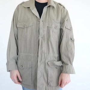 Vintage Cabela's Safari  Series Tan Button Up Outdoor 100% Cotton XL Reg